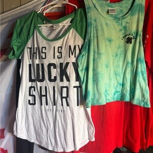2- VS PINK ST PATRICK DAY TOPS 🍀